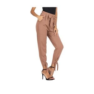 Grace Karin S Tie Balletcore Pants Officewear Casual Neutral Academia NWT